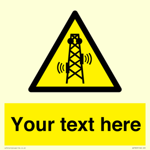 Custom warning RF radiation transmitter